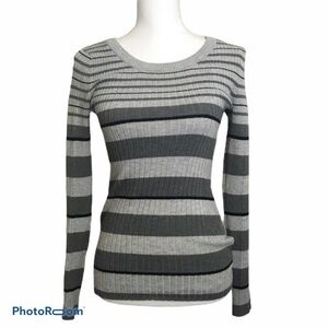 Pink Republic striped ribbed dotted sweater. XS